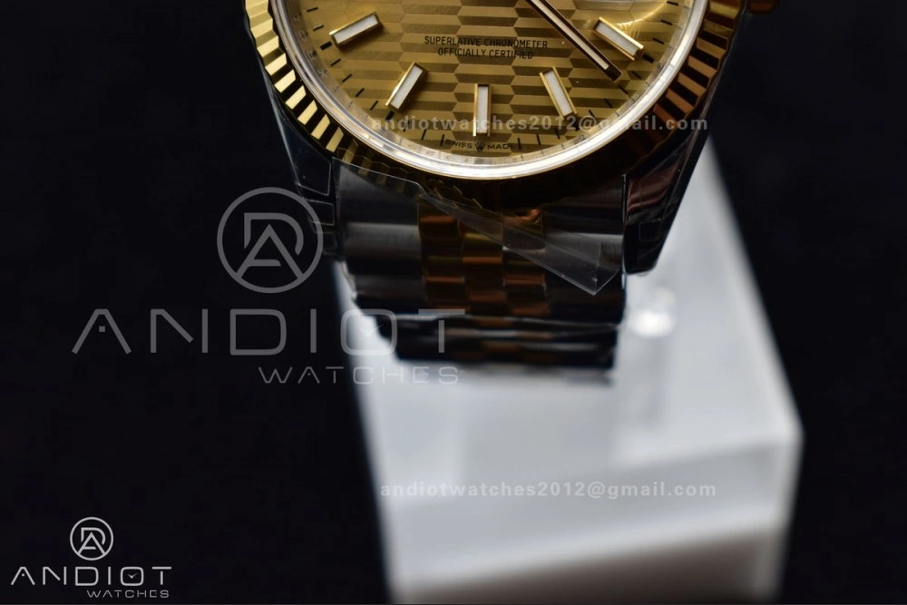 Elegant DateJust 36 SS YG 126231 VSF 1:1 Best Edition 904L Steel Gold Textured Dial on Jubilee Bracelet VS 592