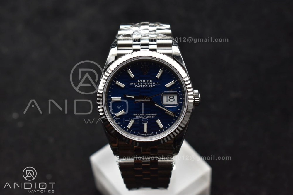 EasyMatch DateJust 36mm 126234 904L SS VSF 1:1 Best Edition Blue Checked Dial on Jubilee Bracelet VS 583