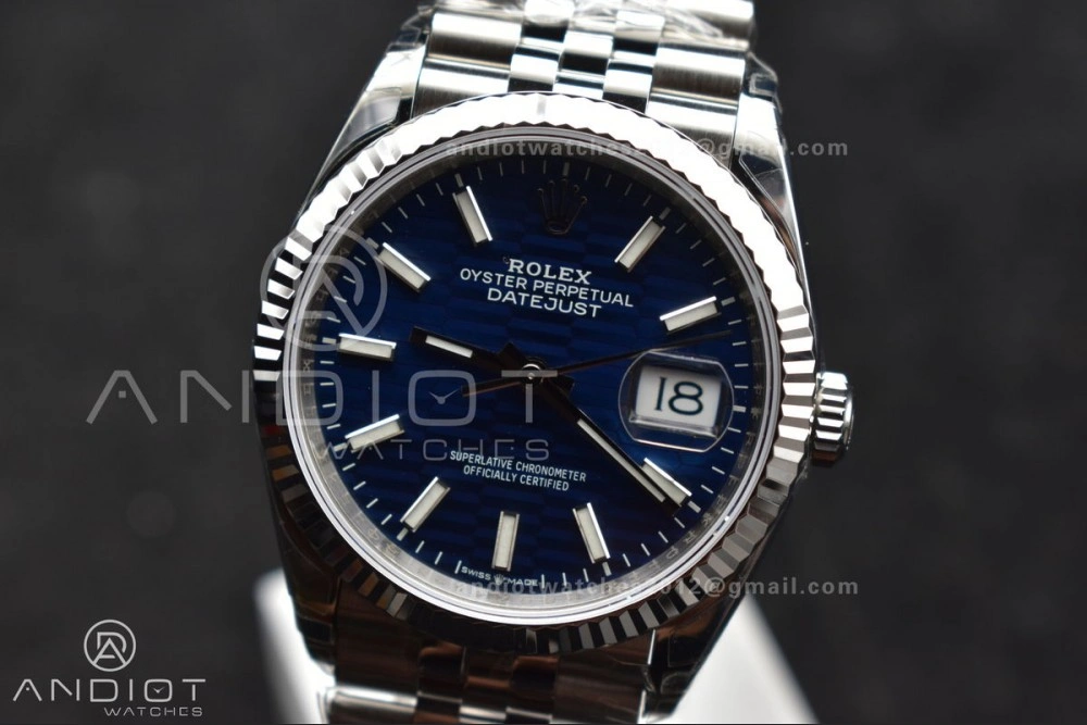 EasyMatch DateJust 36mm 126234 904L SS VSF 1:1 Best Edition Blue Checked Dial on Jubilee Bracelet VS 583
