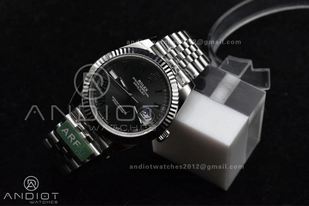 Breathable DateJust 41 126330 Wimbledon 904L SS ARF 1:1 Best Edition Gray Dial Green Roman On Jubilee Bracelet Vr 589