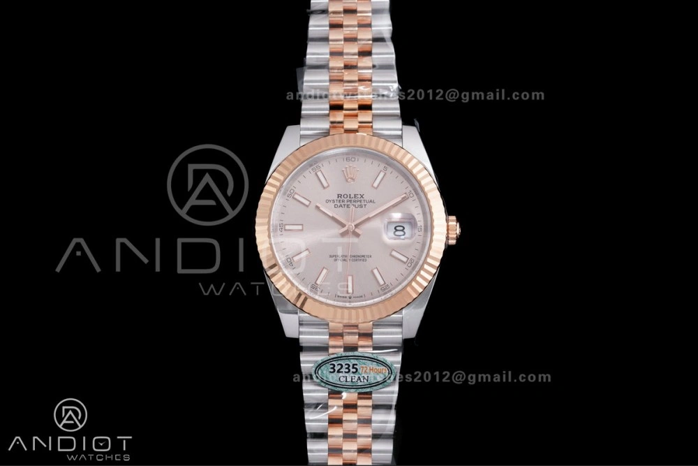 Practical DateJust 41 126331 Clean 1:1 Best Edition 904L Steel Champagne Dial on SS RG Jubilee Bracelet SH 595