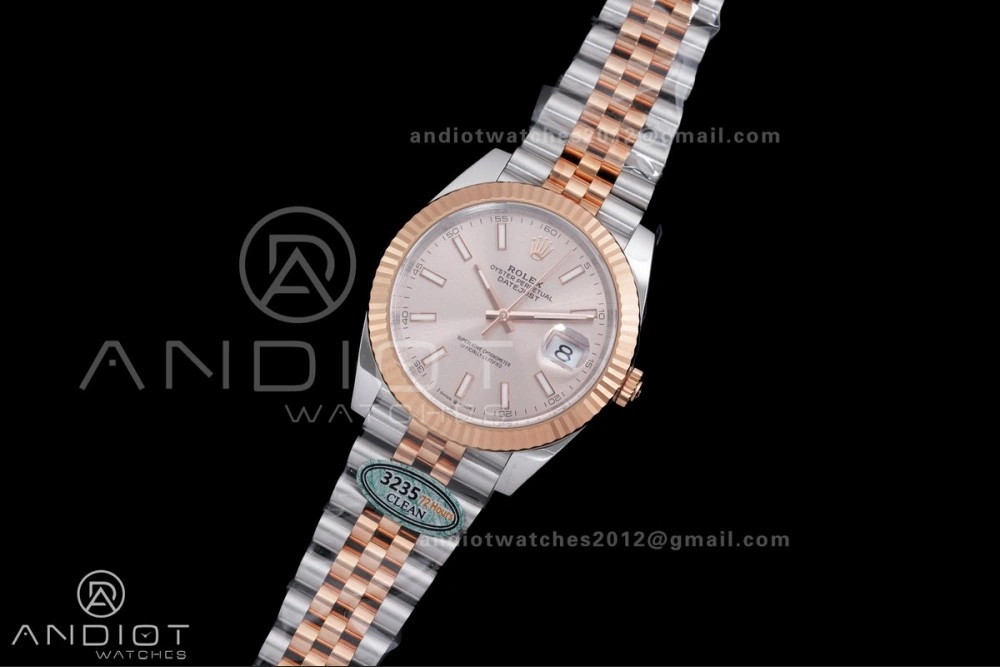 Practical DateJust 41 126331 Clean 1:1 Best Edition 904L Steel Champagne Dial on SS RG Jubilee Bracelet SH 595