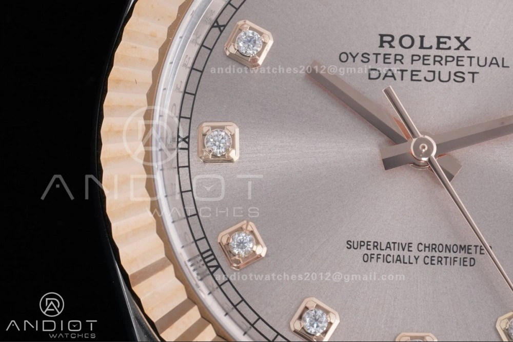 Premium DateJust 41 126331 Clean 1:1 Best Edition 904L Steel RG Diamonds Dial on SS RG Jubilee Bracelet SH 591