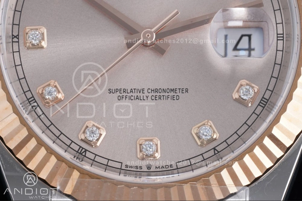Premium DateJust 41 126331 Clean 1:1 Best Edition 904L Steel RG Diamonds Dial on SS RG Jubilee Bracelet SH 591