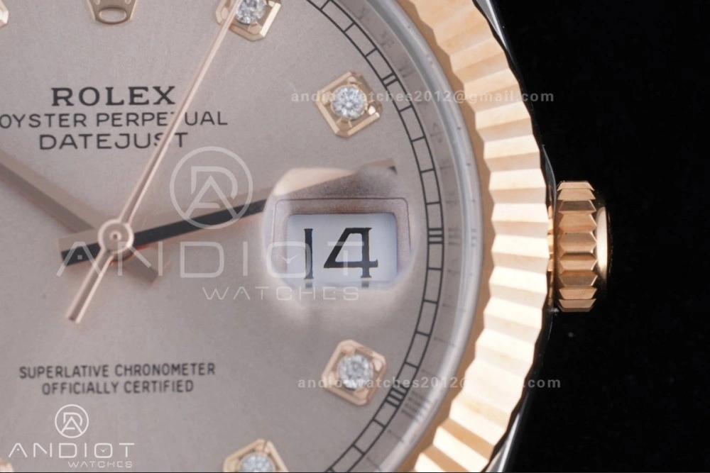 Premium DateJust 41 126331 Clean 1:1 Best Edition 904L Steel RG Diamonds Dial on SS RG Jubilee Bracelet SH 591