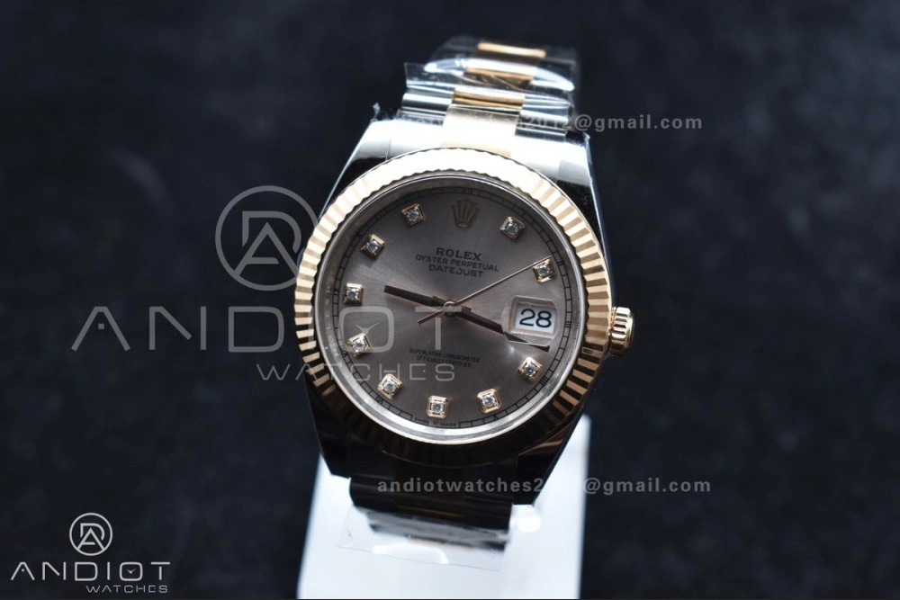 DateJust 41 126331 Clean 1:1 Best Edition 904L Steel RG Diamonds Dial on SS RG Jubilee Bracelet VR ComfortFit 601