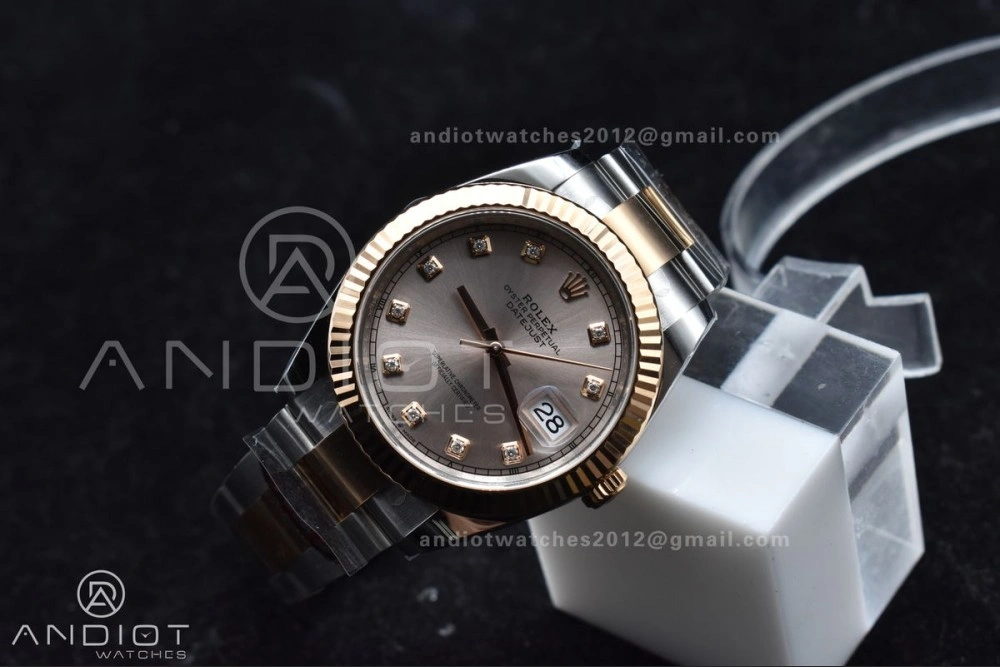 DateJust 41 126331 Clean 1:1 Best Edition 904L Steel RG Diamonds Dial on SS RG Jubilee Bracelet VR ComfortFit 601
