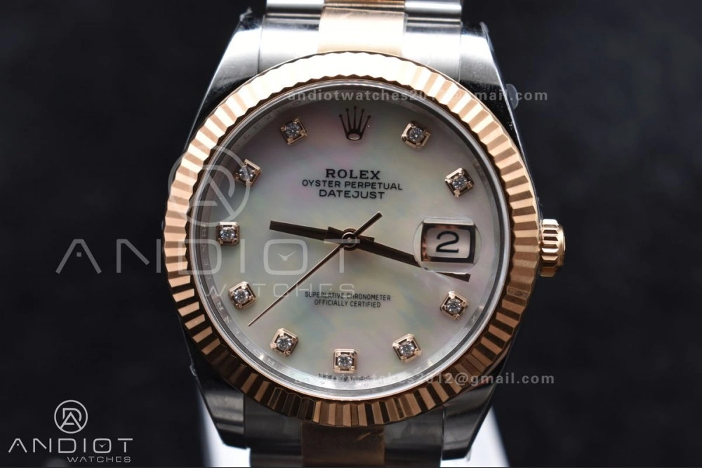 StreetReady DateJust 41 126331 Clean 1:1 Best Edition 904L Steel White MOP Diamonds Dial RG on Jubilee Bracelet VR 610