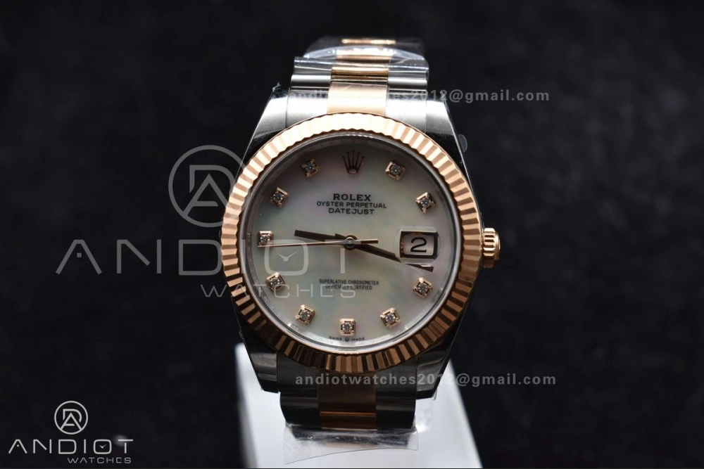 StreetReady DateJust 41 126331 Clean 1:1 Best Edition 904L Steel White MOP Diamonds Dial RG on Jubilee Bracelet VR 610