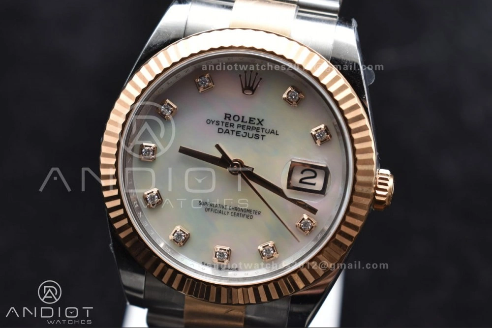 StreetReady DateJust 41 126331 Clean 1:1 Best Edition 904L Steel White MOP Diamonds Dial RG on Jubilee Bracelet VR 610