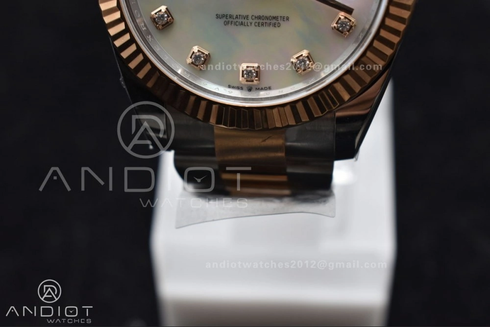 StreetReady DateJust 41 126331 Clean 1:1 Best Edition 904L Steel White MOP Diamonds Dial RG on Jubilee Bracelet VR 610