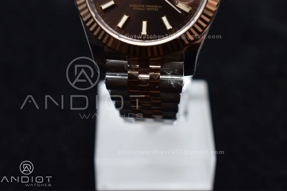 DateJust 41 126331 VSF 1:1 Best Edition 904L Steel Brown Dial on SS RG Jubilee Bracelet VS SmoothTexture 411