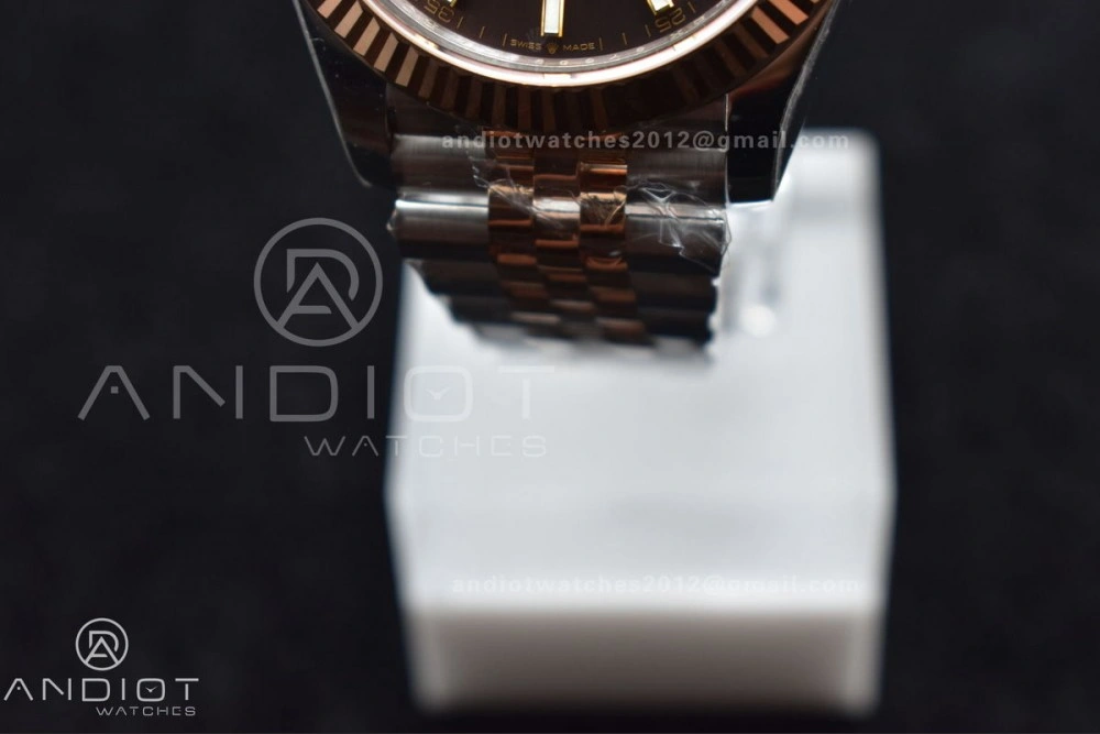 DateJust 41 126331 VSF 1:1 Best Edition 904L Steel Brown Dial on SS RG Jubilee Bracelet VS SmoothTexture 411