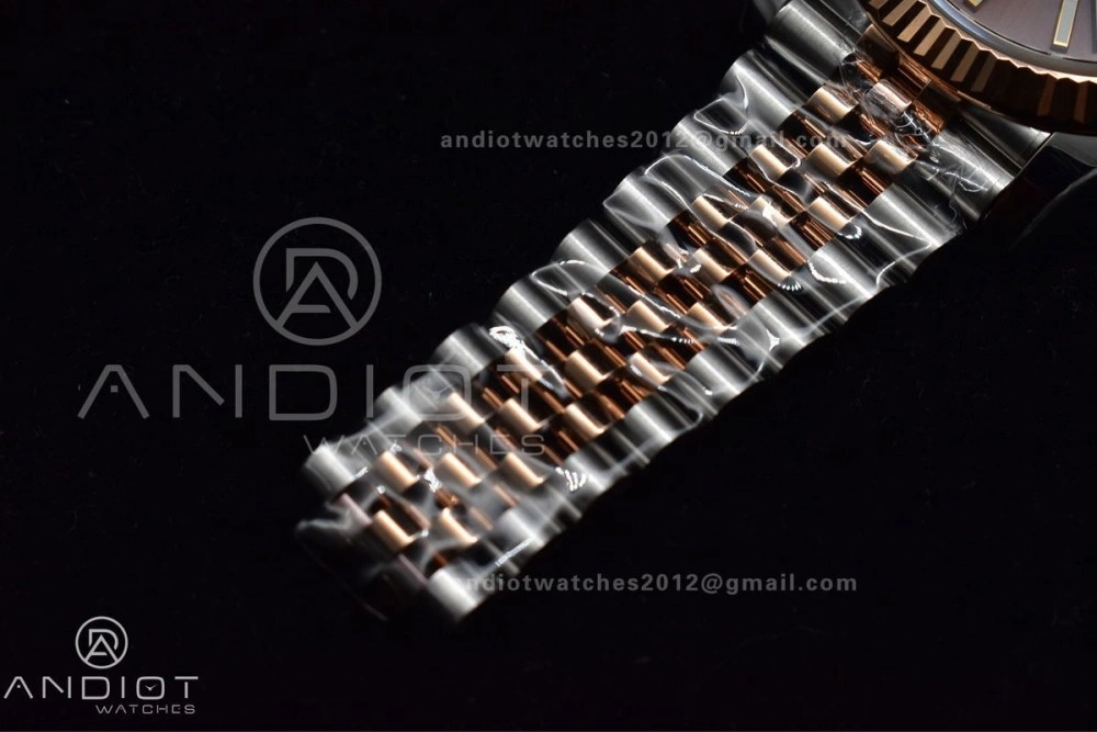 DateJust 41 126331 VSF 1:1 Best Edition 904L Steel Brown Dial on SS RG Jubilee Bracelet VS SmoothTexture 411