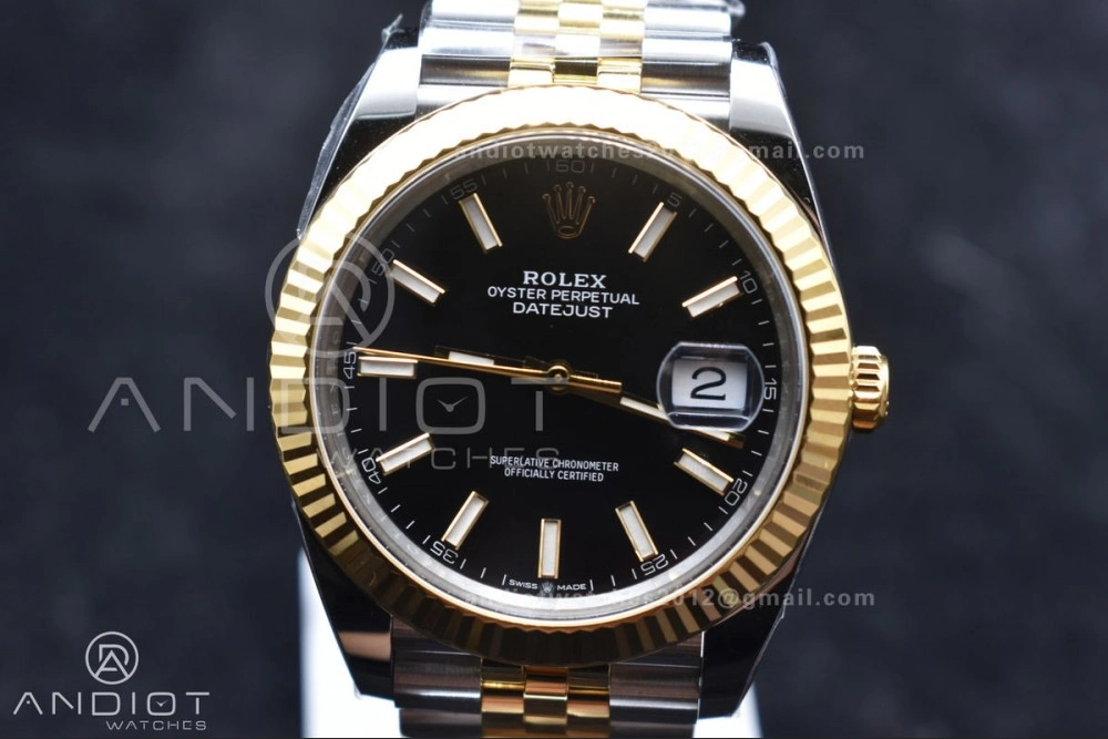 DateJust 41 126333 Clean 1:1 Best Edition 904L Steel Black Stick Dial on SS YG Jubilee Bracelet VR MoistureWicking 602