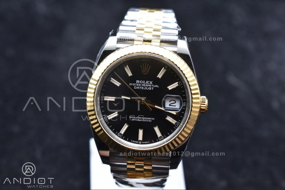 DateJust 41 126333 Clean 1:1 Best Edition 904L Steel Black Stick Dial on SS YG Jubilee Bracelet VR MoistureWicking 602