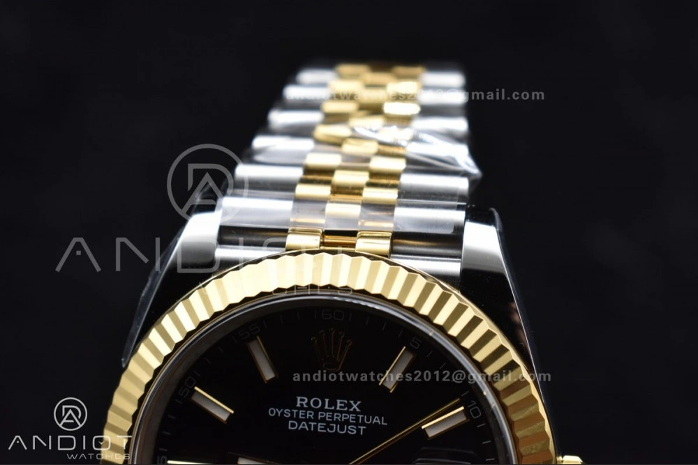 DateJust 41 126333 Clean 1:1 Best Edition 904L Steel Black Stick Dial on SS YG Jubilee Bracelet VR MoistureWicking 602