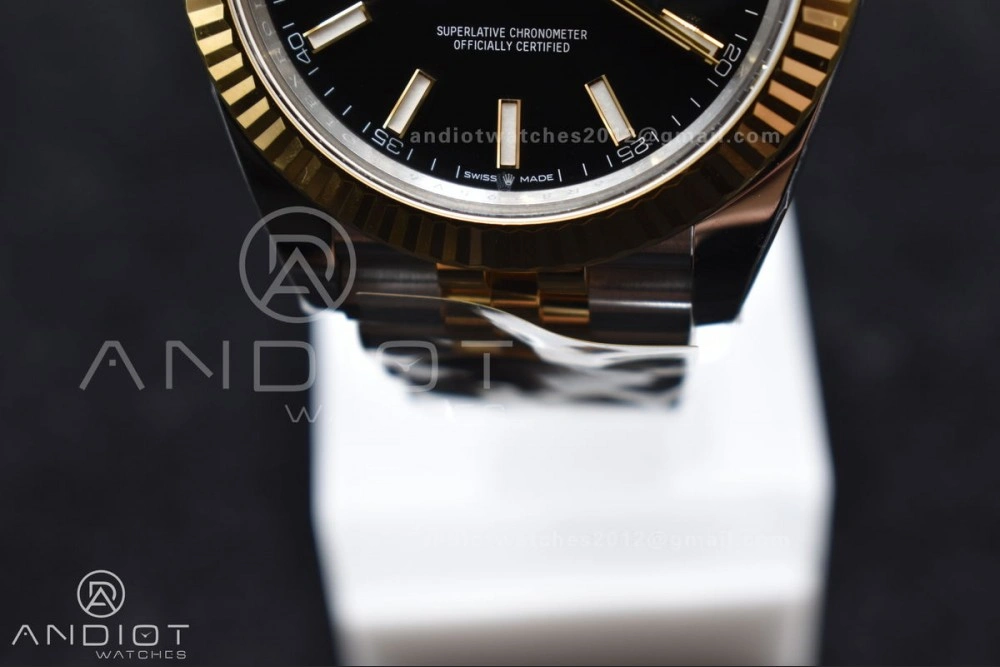 DateJust 41 126333 Clean 1:1 Best Edition 904L Steel Black Stick Dial on SS YG Jubilee Bracelet VR MoistureWicking 602