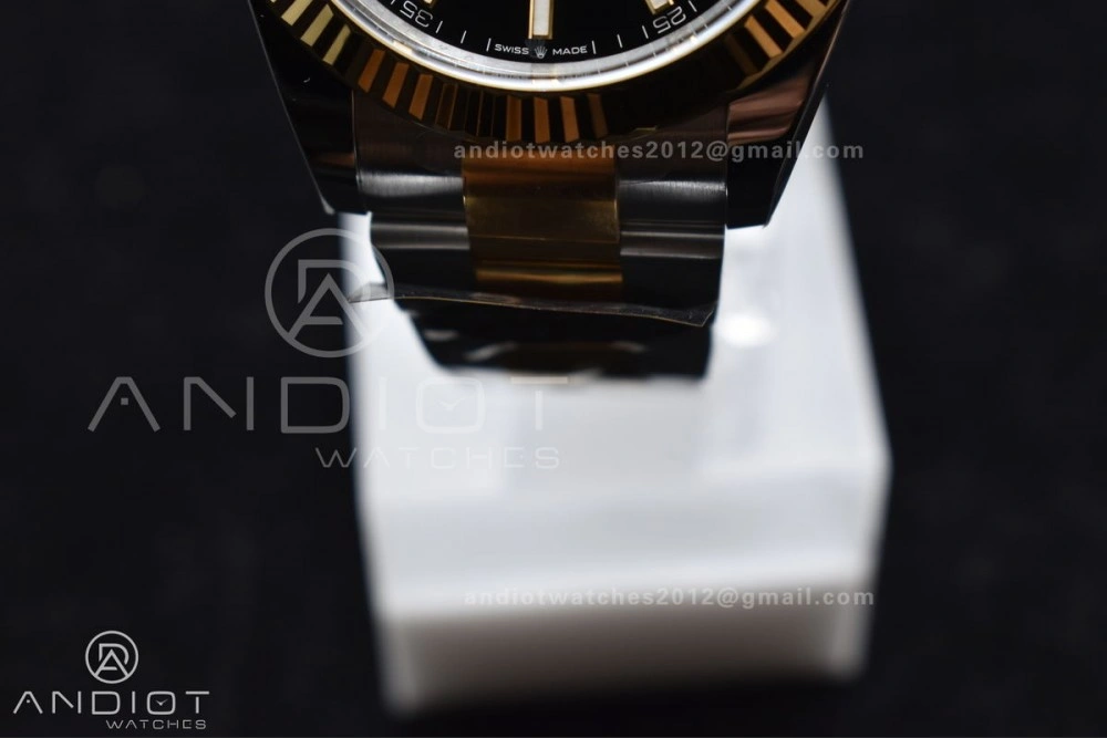DateJust 41 126333 Clean 1:1 Best Edition 904L Steel Black Stick Dial on SS YG Oyster Bracelet VR NewStyle 605