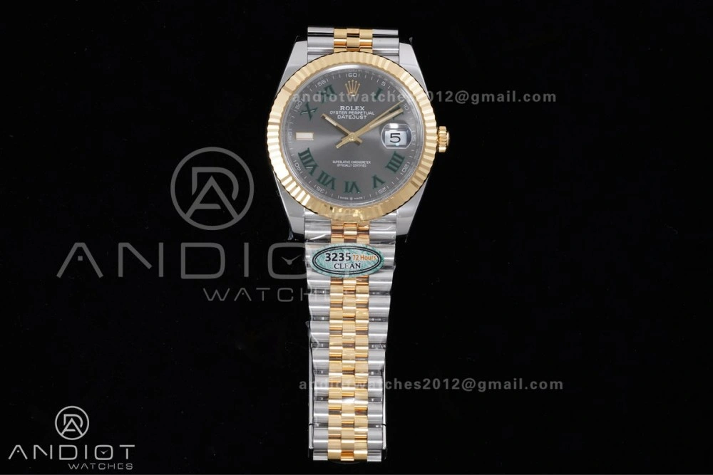 Unique DateJust 41 126333 Clean 1:1 Best Edition 904L Steel Gray Dial Green Roman Marker on SS YG Jubilee Bracelet SH3235 (72 Hours Power Reserve) 603