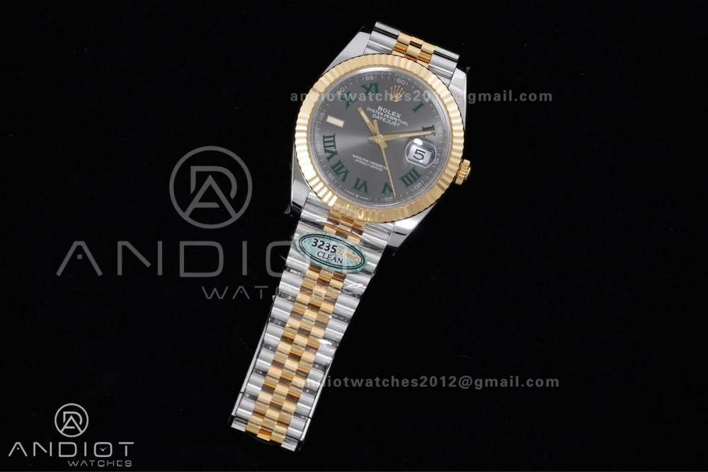 Unique DateJust 41 126333 Clean 1:1 Best Edition 904L Steel Gray Dial Green Roman Marker on SS YG Jubilee Bracelet SH3235 (72 Hours Power Reserve) 603