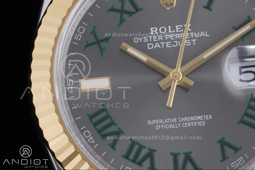 Unique DateJust 41 126333 Clean 1:1 Best Edition 904L Steel Gray Dial Green Roman Marker on SS YG Jubilee Bracelet SH3235 (72 Hours Power Reserve) 603