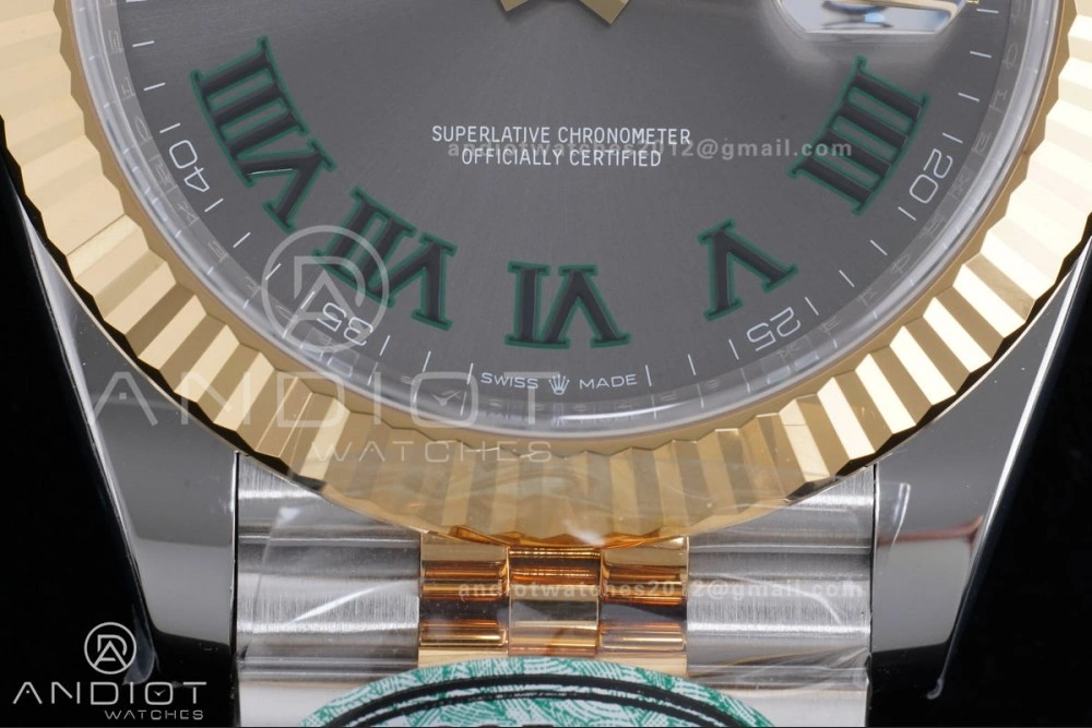 Unique DateJust 41 126333 Clean 1:1 Best Edition 904L Steel Gray Dial Green Roman Marker on SS YG Jubilee Bracelet SH3235 (72 Hours Power Reserve) 603