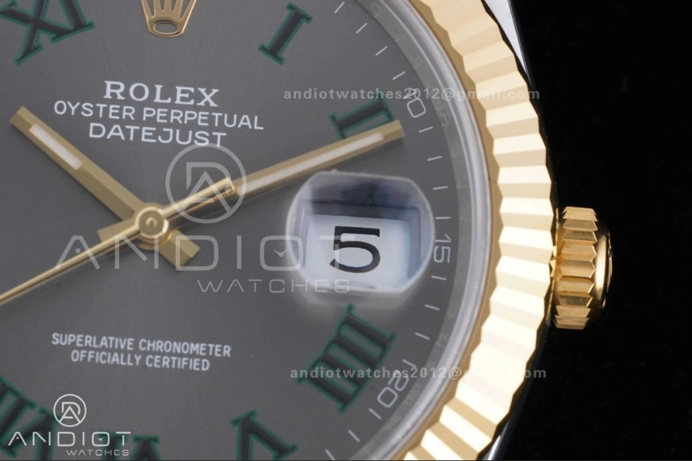 Unique DateJust 41 126333 Clean 1:1 Best Edition 904L Steel Gray Dial Green Roman Marker on SS YG Jubilee Bracelet SH3235 (72 Hours Power Reserve) 603