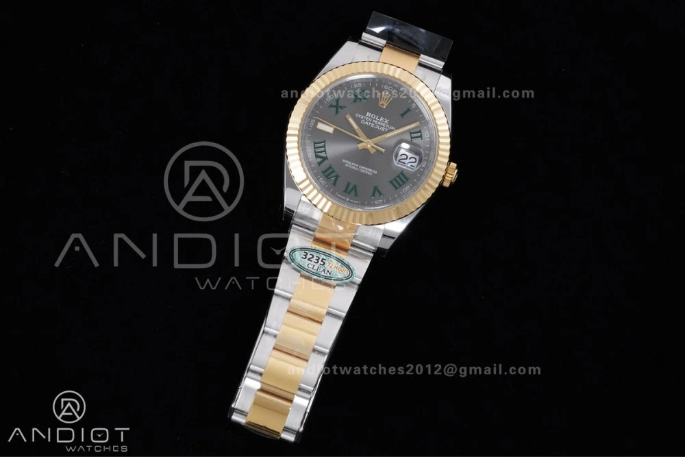 DateJust 41 126333 Clean 1:1 Best Edition 904L Steel Gray Dial Green Roman Marker on SS YG Oyster Bracelet SH3235 (72 Hours Power Reserve) Youthful 604