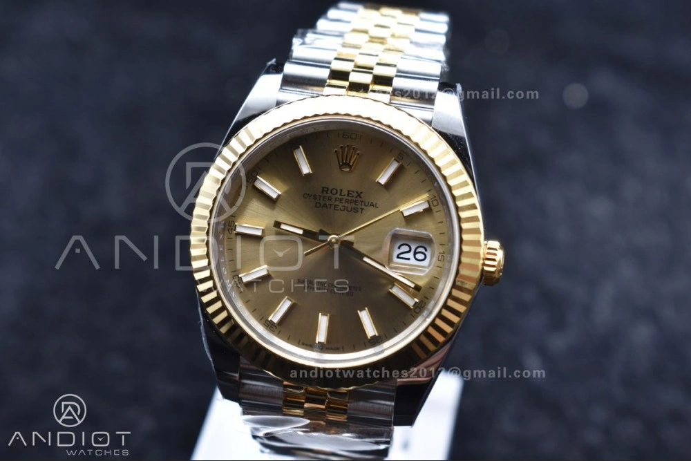 DateJust 41 126333 Clean 1:1 Best Edition 904L Steel YG Stick Dial on SS YG Jubilee Bracelet VR UrbanChic 607
