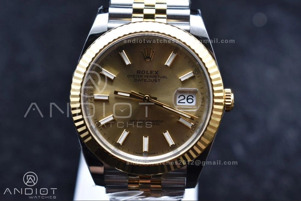 DateJust 41 126333 Clean 1:1 Best Edition 904L Steel YG Stick Dial on SS YG Jubilee Bracelet VR UrbanChic 607