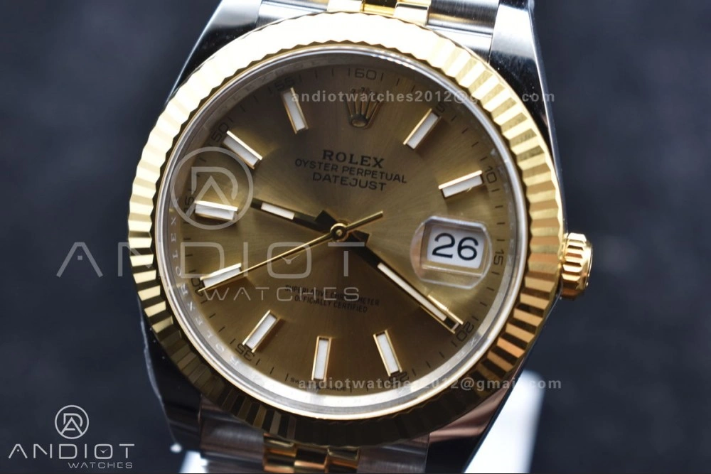 DateJust 41 126333 Clean 1:1 Best Edition 904L Steel YG Stick Dial on SS YG Jubilee Bracelet VR UrbanChic 607