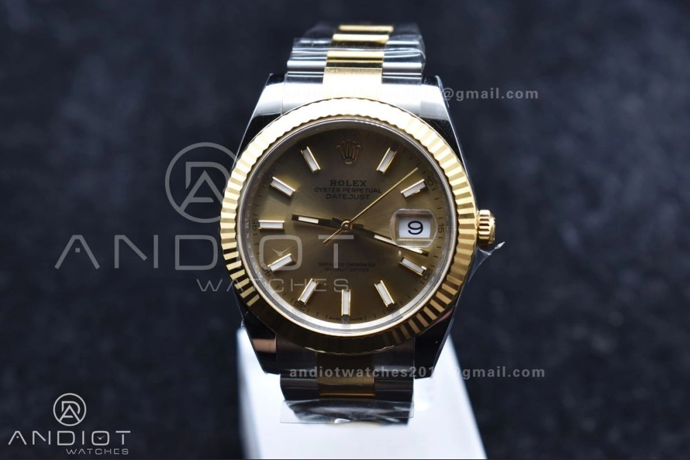 DateJust 41 126333 Clean 1:1 Best Edition 904L Steel YG Stick Dial on SS YG Oyster Bracelet VR Vibrant 619