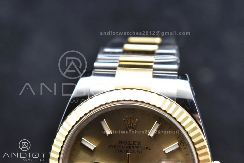 DateJust 41 126333 Clean 1:1 Best Edition 904L Steel YG Stick Dial on SS YG Oyster Bracelet VR Vibrant 619