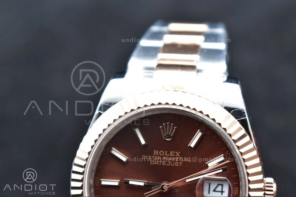FlexibleFit DateJust 41 126333 GMF Best Edition RG Plated Coffee Dial on SS RG Oyster Bracelet A 611