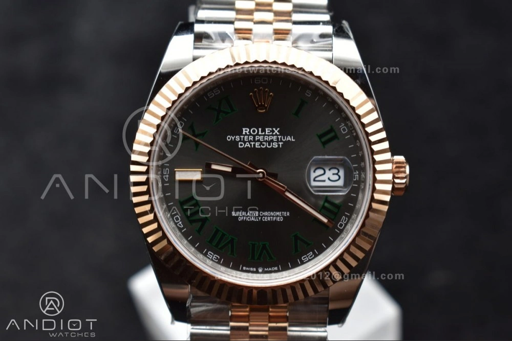 DateJust 41 126333 SS RG ARF 1:1 Best Edition 904L Steel Gray Green Roman Dial on SS RG Jubilee Bracelet SH3235 (Gain Weight) FreshLook 612