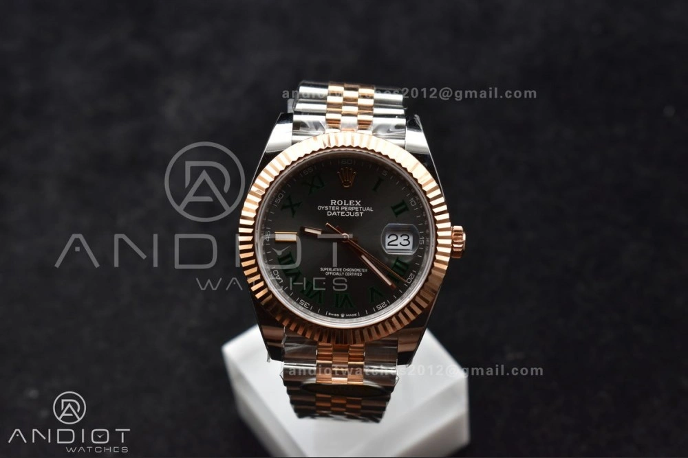 DateJust 41 126333 SS RG ARF 1:1 Best Edition 904L Steel Gray Green Roman Dial on SS RG Jubilee Bracelet SH3235 (Gain Weight) FreshLook 612