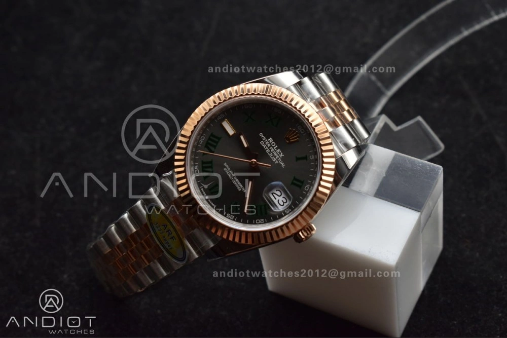DateJust 41 126333 SS RG ARF 1:1 Best Edition 904L Steel Gray Green Roman Dial on SS RG Jubilee Bracelet SH3235 (Gain Weight) FreshLook 612
