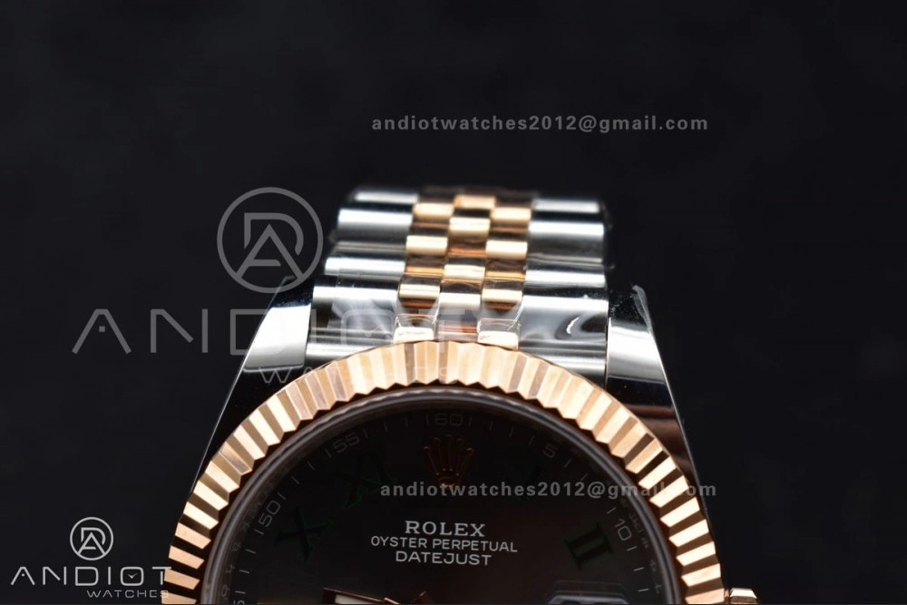 DateJust 41 126333 SS RG ARF 1:1 Best Edition 904L Steel Gray Green Roman Dial on SS RG Jubilee Bracelet SH3235 (Gain Weight) FreshLook 612