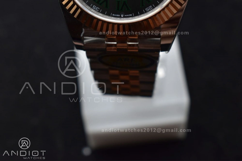 DateJust 41 126333 SS RG ARF 1:1 Best Edition 904L Steel Gray Green Roman Dial on SS RG Jubilee Bracelet SH3235 (Gain Weight) FreshLook 612