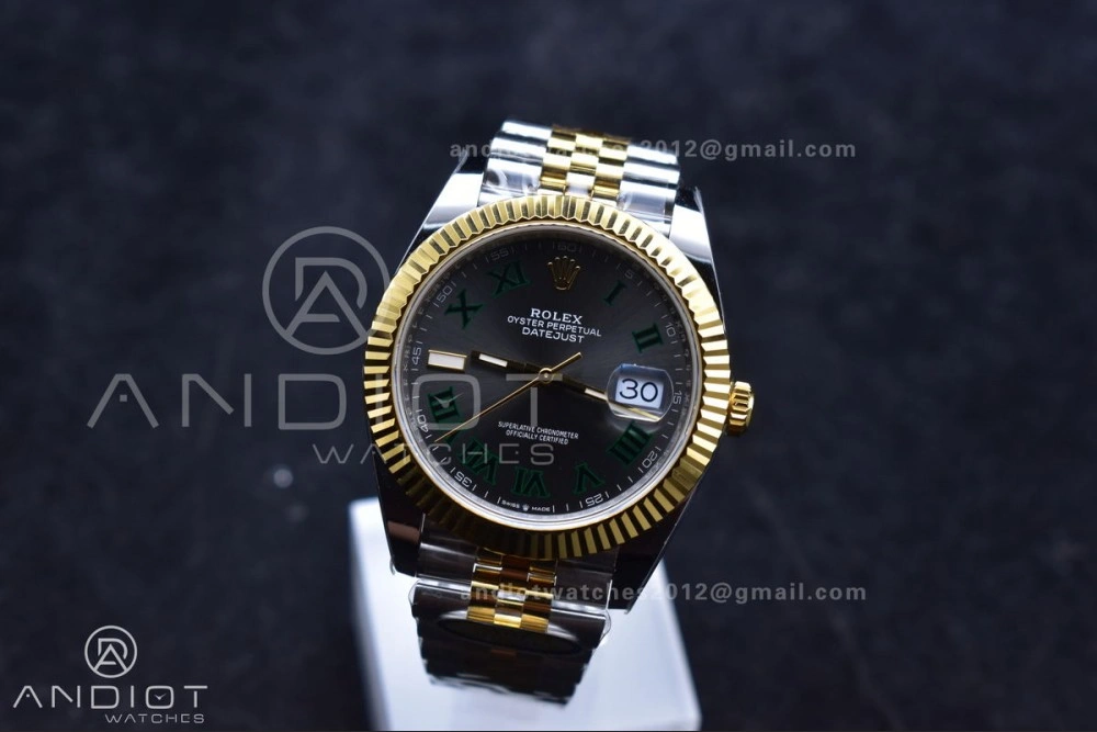 TopPick DateJust 41 126333 SS YG ARF 1:1 Best Edition 904L Steel Gray Green Roman Dial on SS YG Jubilee Bracelet SH3235 (Gain Weight) 620