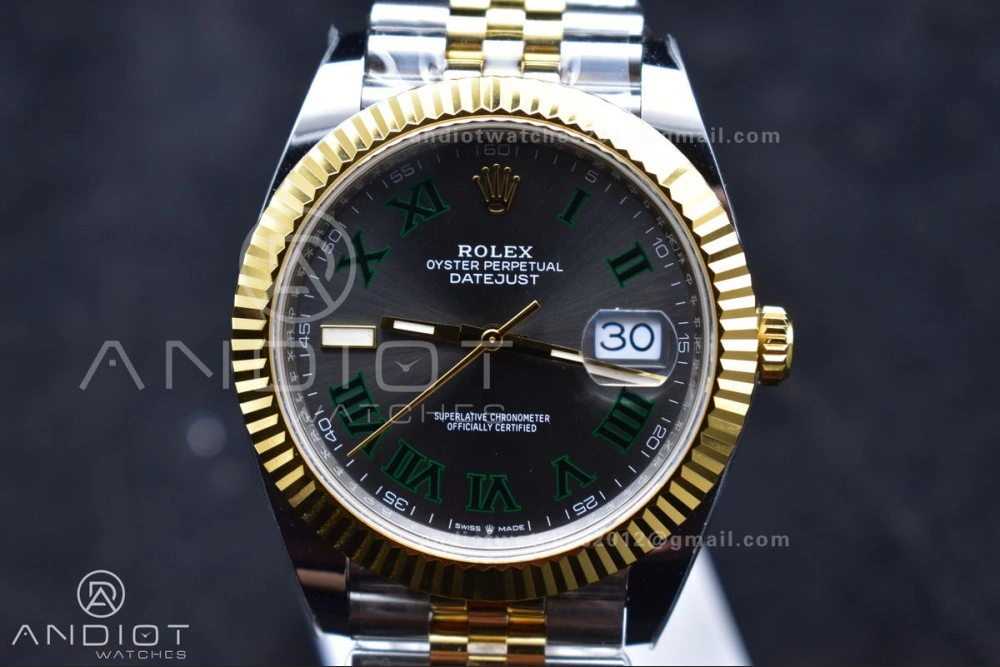 TopPick DateJust 41 126333 SS YG ARF 1:1 Best Edition 904L Steel Gray Green Roman Dial on SS YG Jubilee Bracelet SH3235 (Gain Weight) 620