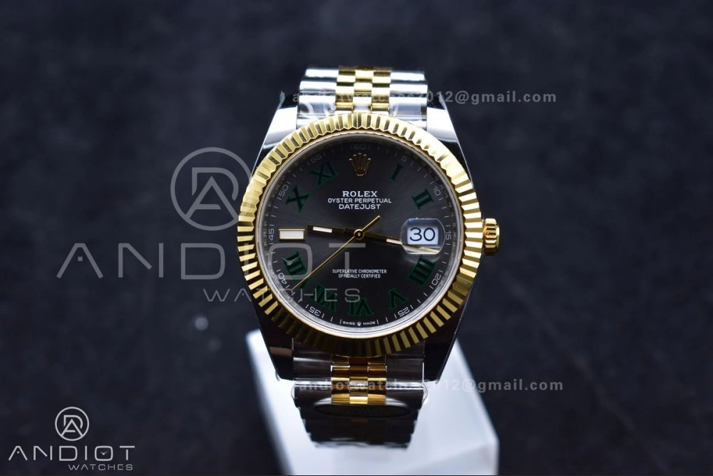 TopPick DateJust 41 126333 SS YG ARF 1:1 Best Edition 904L Steel Gray Green Roman Dial on SS YG Jubilee Bracelet SH3235 (Gain Weight) 620