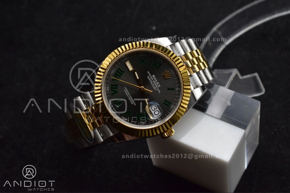 TopPick DateJust 41 126333 SS YG ARF 1:1 Best Edition 904L Steel Gray Green Roman Dial on SS YG Jubilee Bracelet SH3235 (Gain Weight) 620