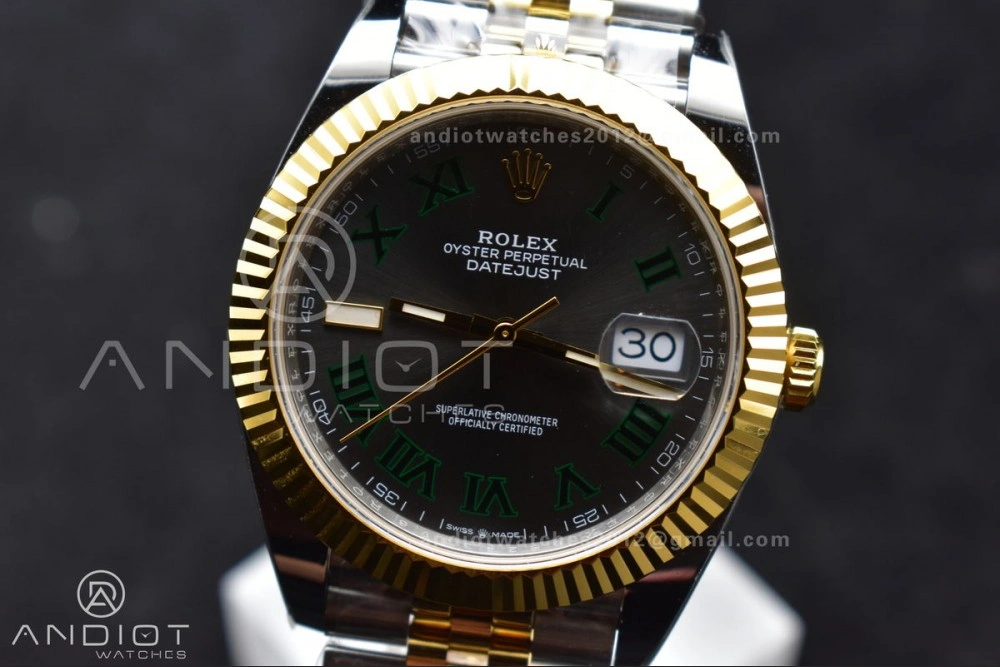 TopPick DateJust 41 126333 SS YG ARF 1:1 Best Edition 904L Steel Gray Green Roman Dial on SS YG Jubilee Bracelet SH3235 (Gain Weight) 620