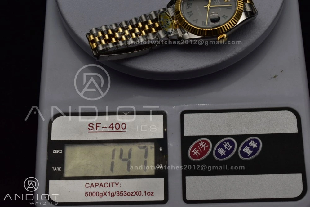 TopPick DateJust 41 126333 SS YG ARF 1:1 Best Edition 904L Steel Gray Green Roman Dial on SS YG Jubilee Bracelet SH3235 (Gain Weight) 620