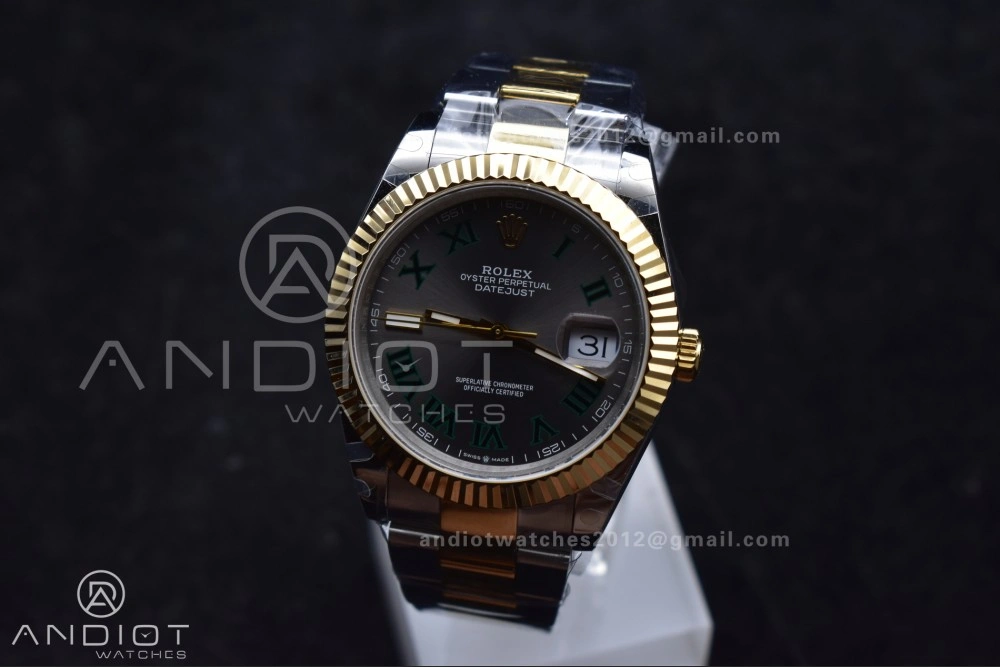DateJust 41 126333 SS YG GMF 1:1 Best Edition 904L Steel Gray Green Roman Dial on SS YG Oyster Bracelet A Efficient 614