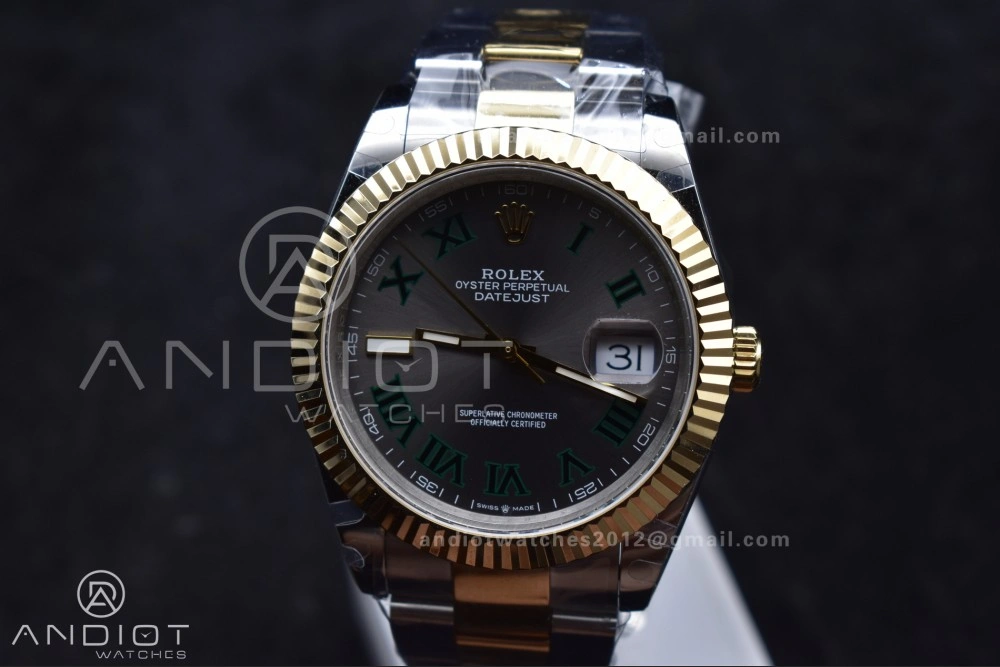 DateJust 41 126333 SS YG GMF 1:1 Best Edition 904L Steel Gray Green Roman Dial on SS YG Oyster Bracelet A Efficient 614