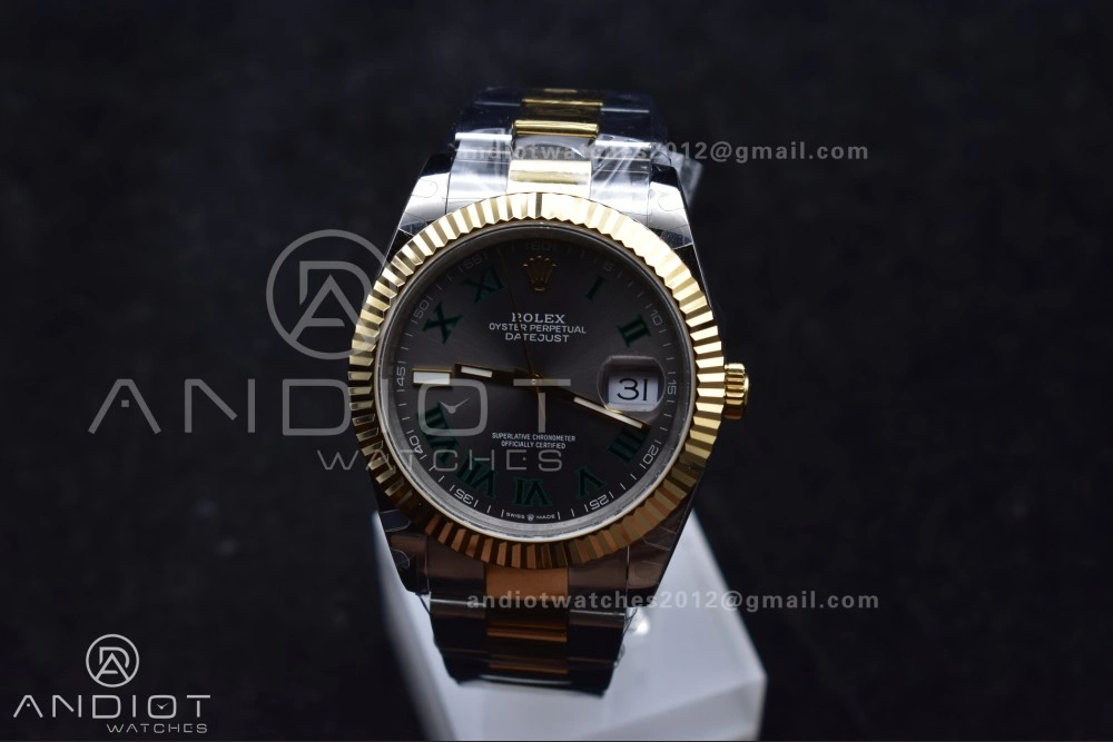 DateJust 41 126333 SS YG GMF 1:1 Best Edition 904L Steel Gray Green Roman Dial on SS YG Oyster Bracelet A Efficient 614