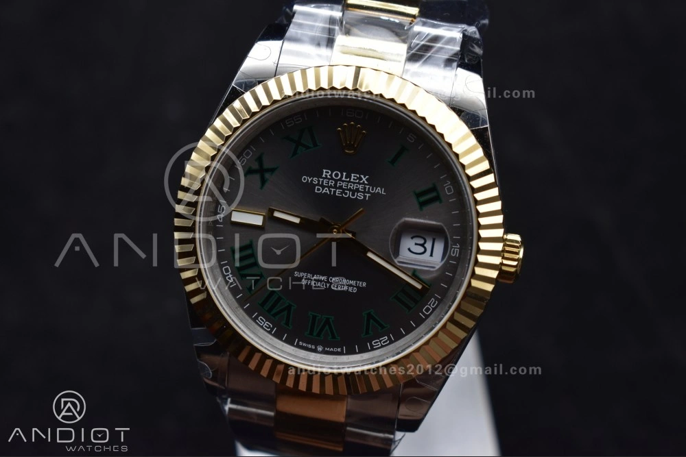 DateJust 41 126333 SS YG GMF 1:1 Best Edition 904L Steel Gray Green Roman Dial on SS YG Oyster Bracelet A Efficient 614